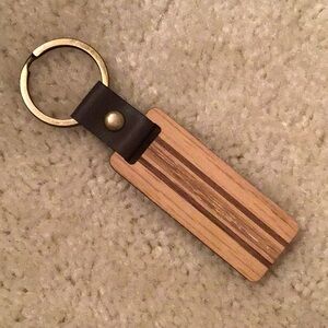 Wooden Bar Key Ring, NWOT, 1” x 4 1/4”